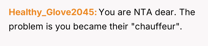 Healthy_Glove2045 You are NTA dear. The problem is you became...