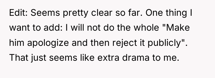 Edit: Seems pretty clear so far. One thing I want...