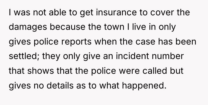 I was not able to get insurance to cover the...