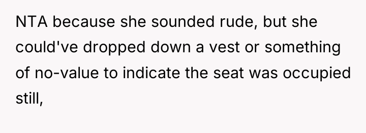 NTA because she sounded rude, but she could've dropped down...