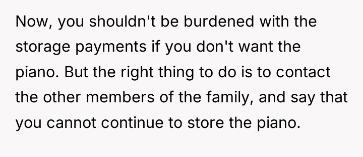 Now, you shouldn't be burdened with the storage payments if...