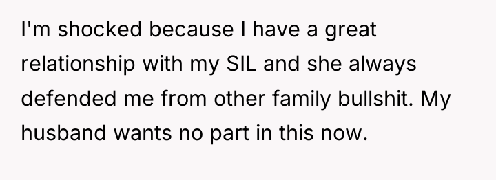 I'm shocked because I have a great relationship with my...