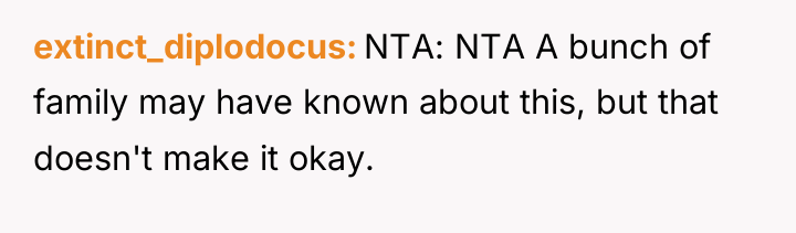 extinct_diplodocus NTA: NTA A bunch of family may have known...