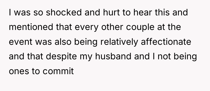 I was so shocked and hurt to hear this and...