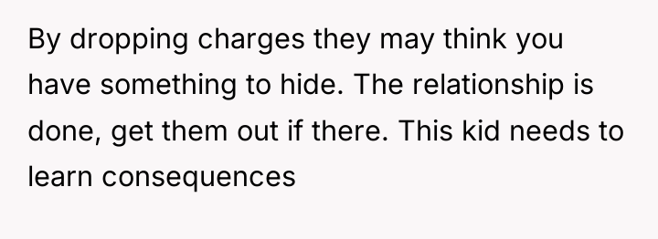 By dropping charges they may think you have something to...