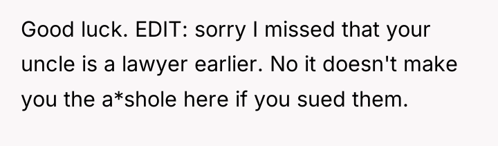 Good luck. EDIT: sorry I missed that your uncle is...