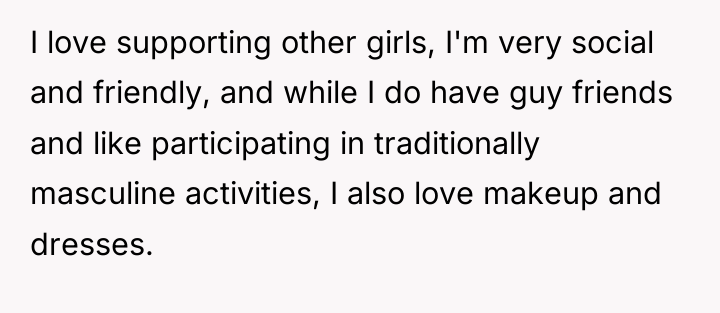 I love supporting other girls, I'm very social and friendly,...