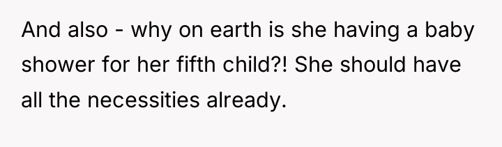 And also - why on earth is she having a...