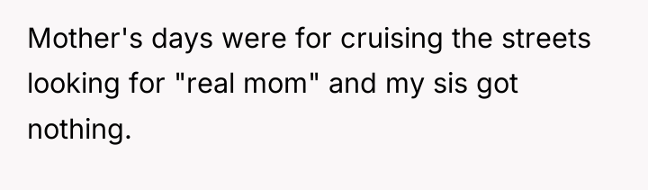 Mother's days were for cruising the streets looking for "real...
