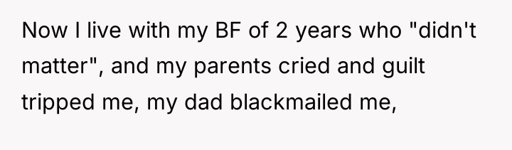 Now I live with my BF of 2 years who...