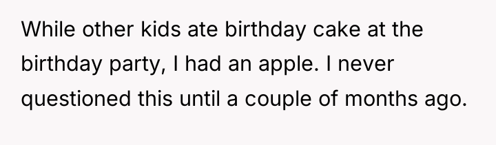 While other kids ate birthday cake at the birthday party,...