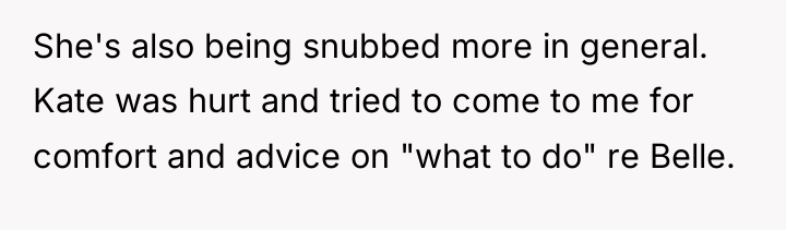 She's also being snubbed more in general. Kate was hurt...