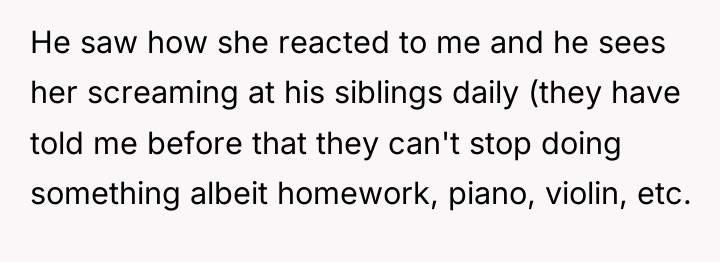 He saw how she reacted to me and he sees...