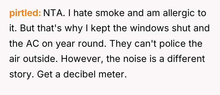 pirtled NTA. I hate smoke and am allergic to it....