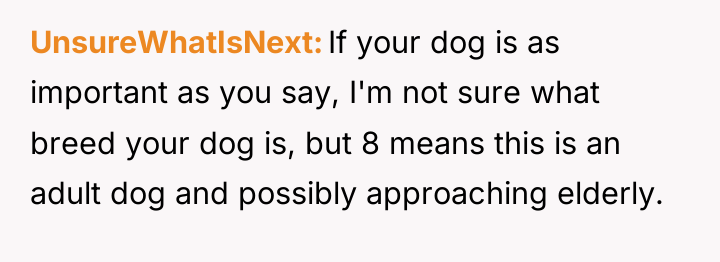 UnsureWhatIsNext If your dog is as important as you say,...