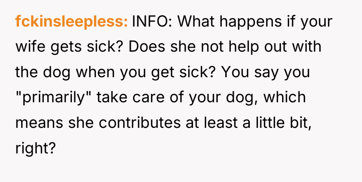 fckinsleepless INFO: What happens if your wife gets sick? Does...