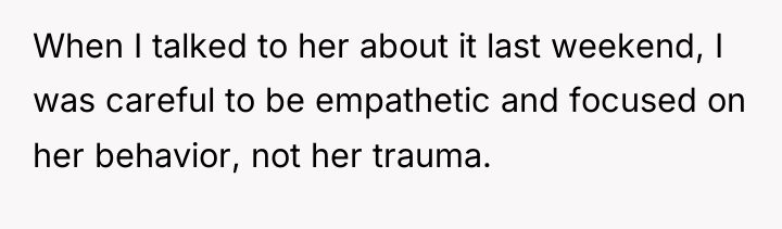When I talked to her about it last weekend, I...