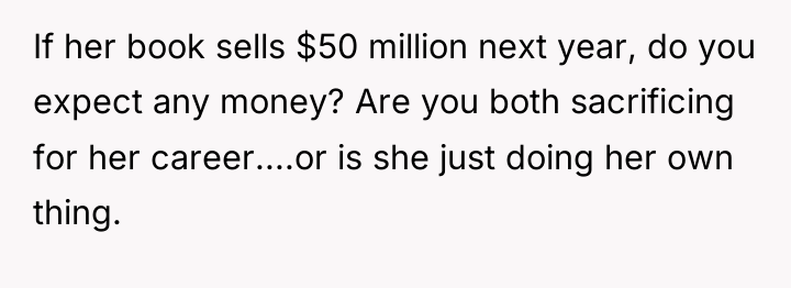 If her book sells $50 million next year, do you...