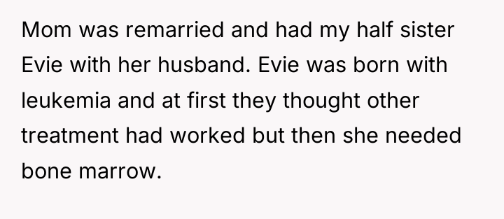 Mom was remarried and had my half sister Evie with...