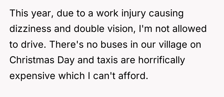 This year, due to a work injury causing dizziness and...