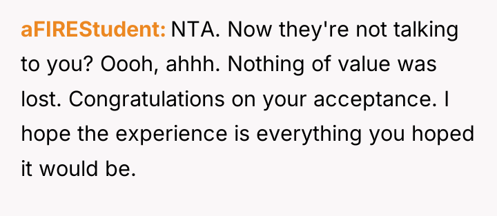 aFIREStudent NTA. Now they're not talking to you? Oooh, ahhh....