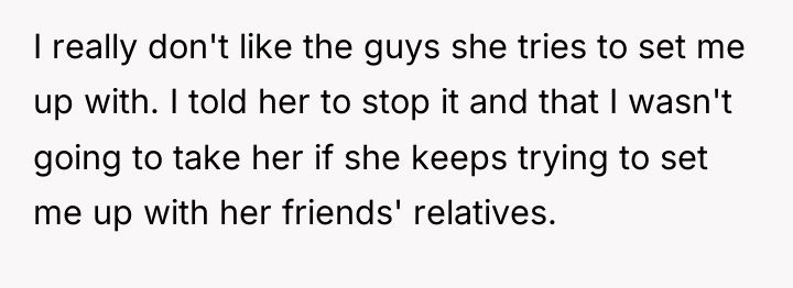 I really don't like the guys she tries to set...