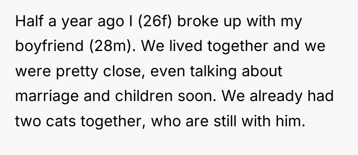 Half a year ago I (26f) broke up with my...