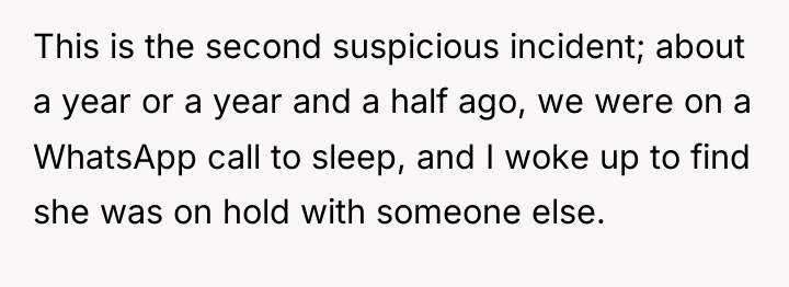 This is the second suspicious incident; about a year or...