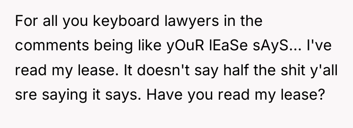 For all you keyboard lawyers in the comments being like...