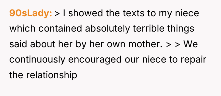 90sLady > I showed the texts to my niece which...
