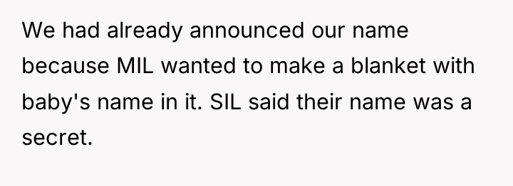 We had already announced our name because MIL wanted to...