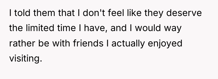 I told them that I don't feel like they deserve...