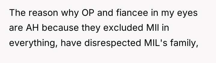 The reason why OP and fiancee in my eyes are...