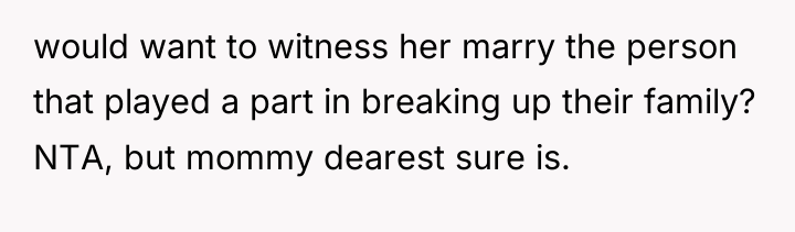 would want to witness her marry the person that played...