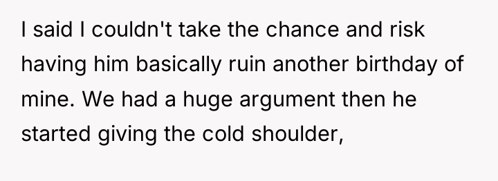 I said I couldn't take the chance and risk having...