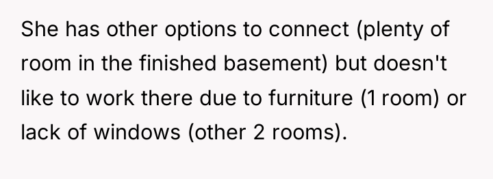 She has other options to connect (plenty of room in...