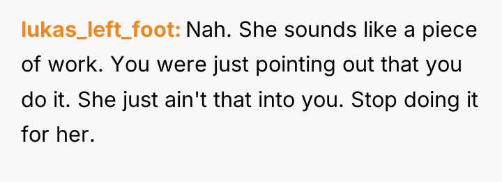 lukas_left_foot Nah. She sounds like a piece of work. You...
