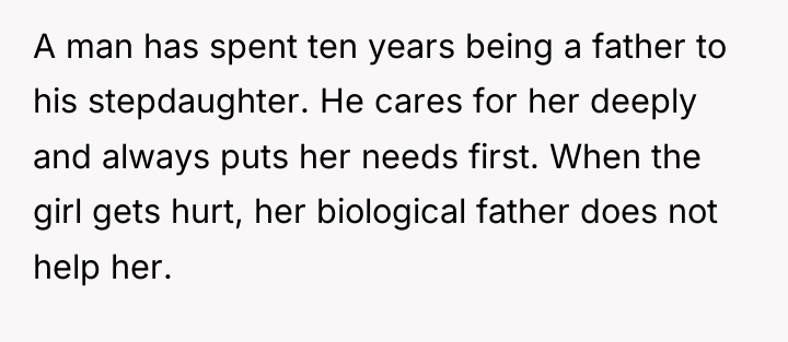 A man has spent ten years being a father to...