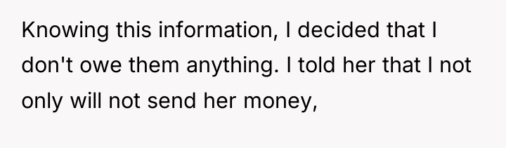 Knowing this information, I decided that I don't owe them...