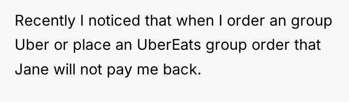 Recently I noticed that when I order an group Uber...