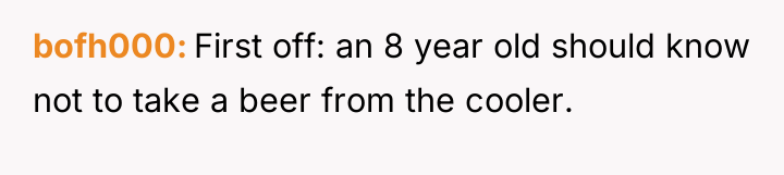 bofh000 First off: an 8 year old should know not...