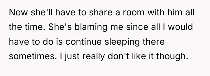 Now she'll have to share a room with him all...