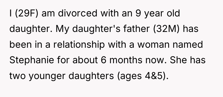 I (29F) am divorced with an 9 year old daughter....