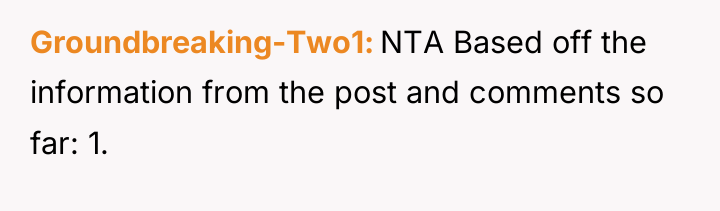 Groundbreaking-Two1 NTA Based off the information from the post and...