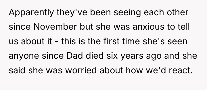 Apparently they've been seeing each other since November but she...