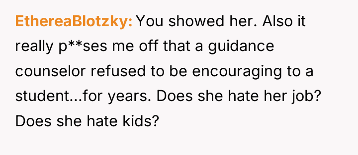 EthereaBlotzky You showed her. Also it really p**ses me off...