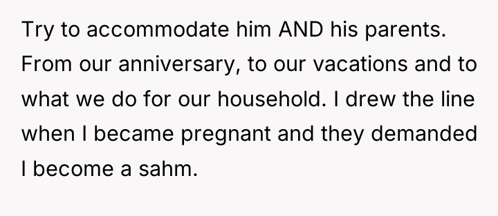 Try to accommodate him AND his parents. From our anniversary,...