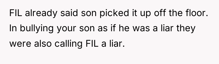 FIL already said son picked it up off the floor....