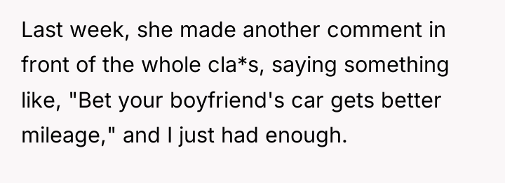 Last week, she made another comment in front of the...