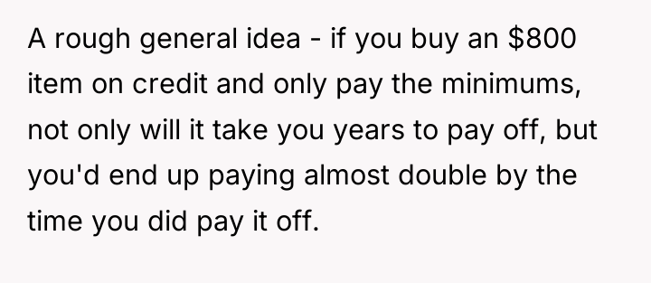 A rough general idea - if you buy an $800...
